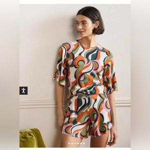 It’s a set!  NWT BODEN KNITTED TOP AND SHORT SET IN ABSTRACT SWIRL